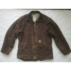 Carhartt Men's Canvas Work Jacket Brown Size Med